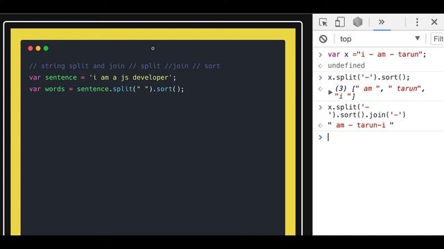 String split & reverse Javascript #19