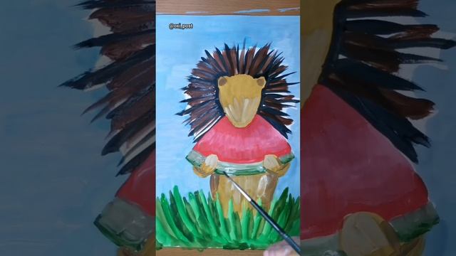 Ежик примилейший! #рисуемвместе #видеоурокрисования #пошаговоерисование #рисуютвсе