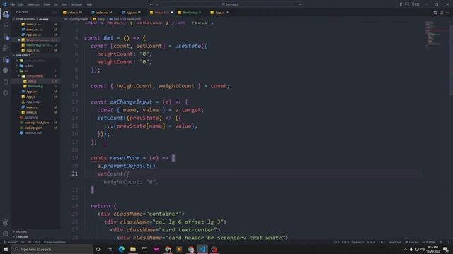 [ Part 4 ] Membuat Fungsi Reset Form - Membuat Aplikasi BMI Calculator Menggunakan React смотреть онлайн