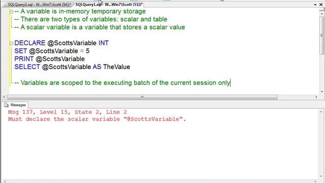 How To Declare and Initialize Variables in T-SQL (Part 1)
