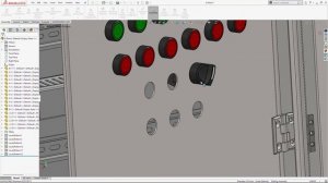 Solidworks sheet metal Tutorial - Assembling all components on the sheet metal Electric Panel