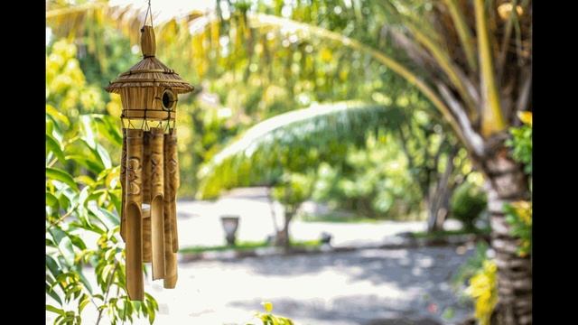 The sound of the bamboo wind chimes/2 hours/relaxing music Звук бамбуковых колокольчиков/2 часа смотреть онлайн