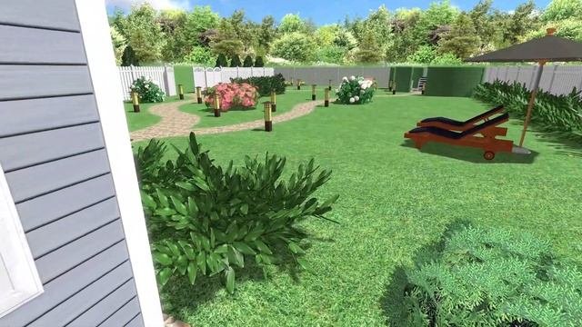 Ландшафтный дизайн дачного участка. 3D визуализация. День. #ландшафтныйдизайн #дизайнерландшафта