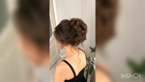 Средний пучок на среднюю длину волос . Прическа накоротке волосы .  Прическа на свадьбу