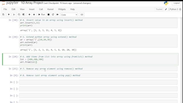 One dimensional array in python | important methods used in one-dimensional array in python | Array смотреть онлайн