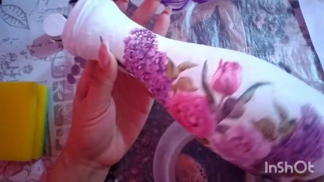 Ваза в технике декупаж. смотреть онлайн