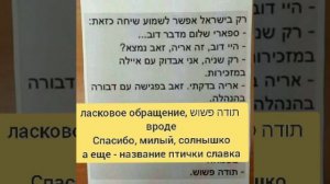 имена , созвучные названиям животных. на иврите