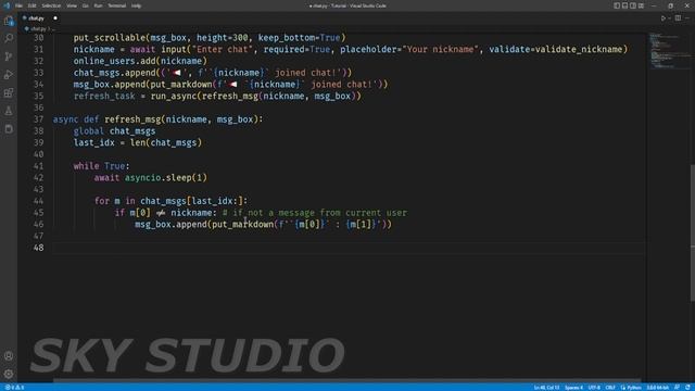 Online chat in python in 9 minutes. PYWEBIO