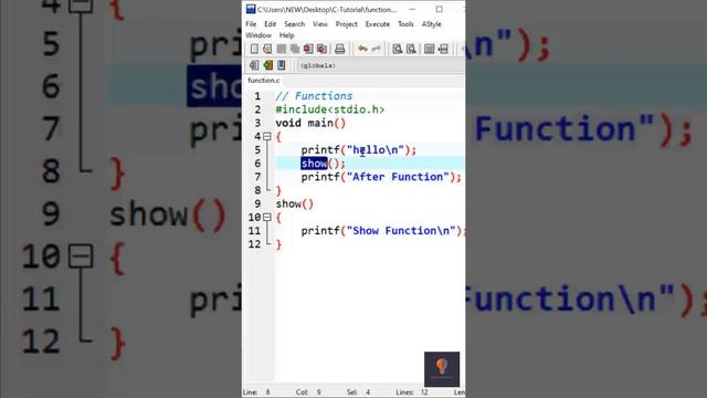 Functions in C Programming in Hindi | Calling a function in C Program