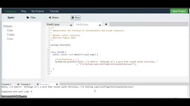 Introduction to Java — Part 2: Concatenation and Escape Sequences смотреть онлайн