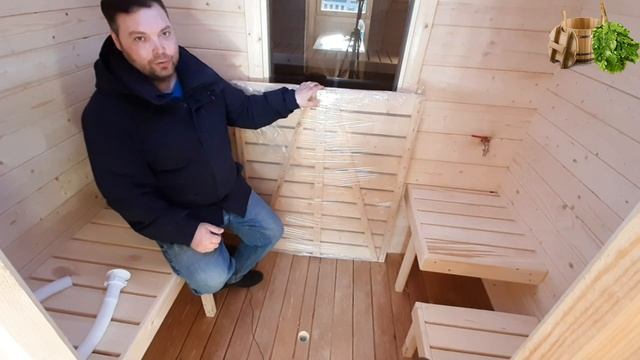 Полы в бане бочке | Как сделан слив воды? | Бани бочки в СПБ и Ленинградской области смотреть онлайн