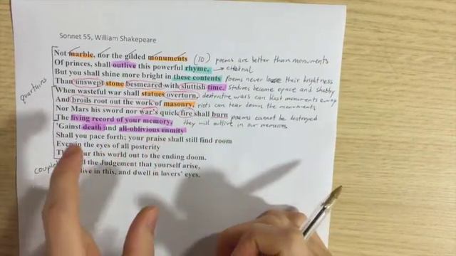 How to Analyze a Text or Poem (part 2: Sonnet 55 William Shakespeare) смотреть онлайн