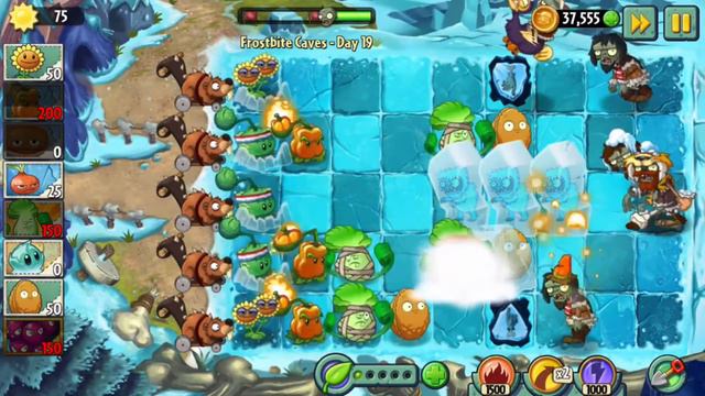 Plants vs Zombies 2 Frostbite Caves Day 19 Bonk Choy Gameplay смотреть онлайн