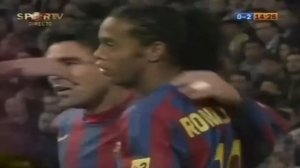Real Madrid 0 x 3 Barcelona - Ronaldinho's first goal