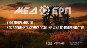 КБФИТ: МЕДЕРП. Как заполнить сумму позиции ФХД по потребности?