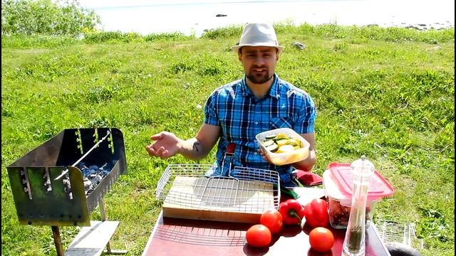 Рецепт овощей на гриле: баклажан, кабачок, шампиньоны, перец, помидоры