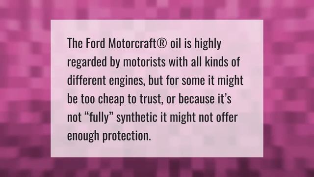 Does Motorcraft make their own oil? смотреть онлайн