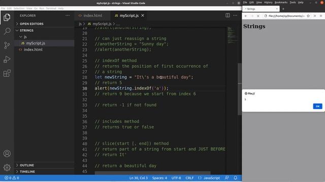 Strings for JavaScript - Basic JavaScript Fast (29) | length, indexOf, includes, slice