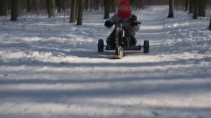 Самодельный снегокат с мотором от триммера из Дрифт Трайка - ЗИМНИЕ ПОКАТУШКИ