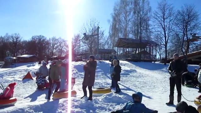 общий вид тюбинговых горок турбаза ОКА смотреть онлайн