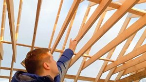 ? Монтаж крыши ? Технология установки стропил на двухскатной кровле. Стропильная система. Часть 1