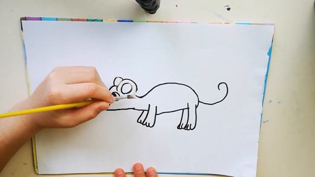 Как нарисовать мышку. Мышка маркером. Мультик-раскраска для малышей. смотреть онлайн