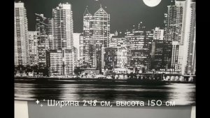 Рулонная штора с фотопечатью "Ночной город" шириной 248 см