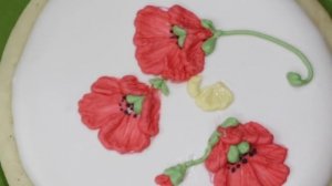 Dimensional Watercolor Brush Embroidery Poppy and Buttercup Cookie Art Class