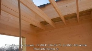 Дом из Двойного бруса. Монтаж фронтонов. Обзор дома изнутри, интегрированные балки перекрытия