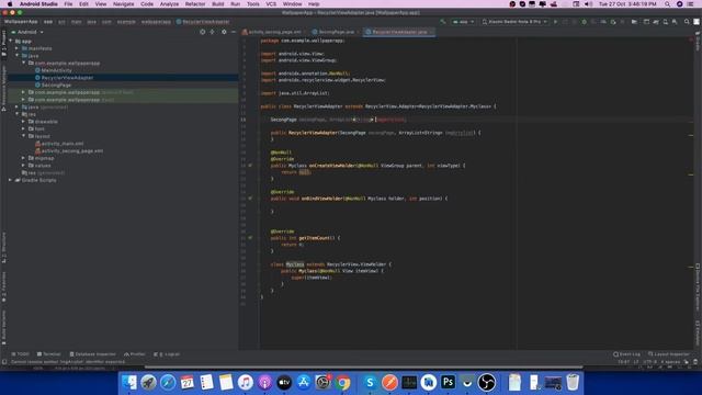 #2 Wallpaper app Android studio java Firebase || RecyckerView Android Development tutorial 2020 смотреть онлайн
