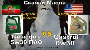 Skoda: Скачки Масла Татнефть 5w30 VS Castrol 0w30 vw502 (2024)