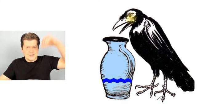 The Crow And The Pitcher (Aesop's Fables) | Easy Simple Beginner English Comprehensible Input Story