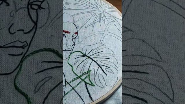 Monstera Leaf Embroidery #art #embroiderydesign #embroidery  #creativeprocess #monstera