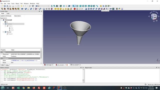 014 FreeCAD funnel2 using sketcher смотреть онлайн