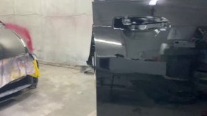 полная покраска с проёмами черного авто #покраска #авто #своимируками #