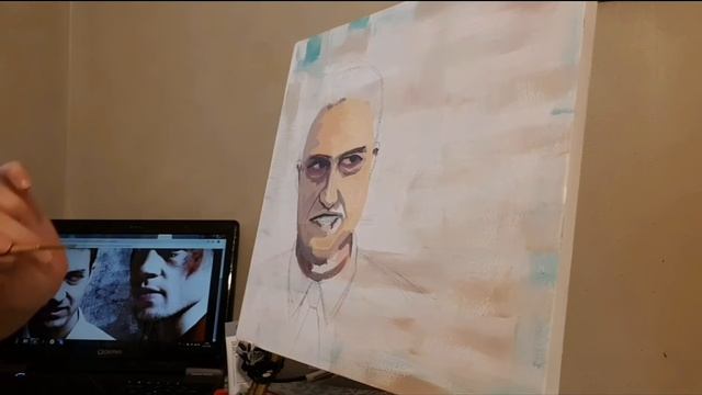 Портрет акрилом | портрет мужчины | бойцовский клуб