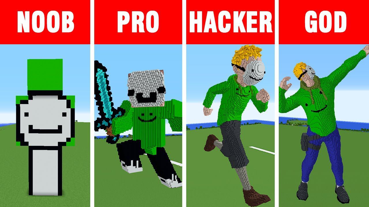 Minecraft NOOB vs PRO vs HACKER vs GOD: DREAM STATUE BUILD CHALLENGE in Minecraft / Animation смотреть онлайн