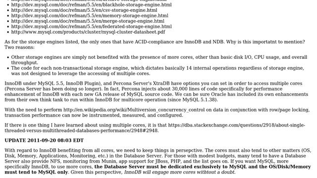 Databases: Multi cores and MySQL Performance (2 Solutions!!)