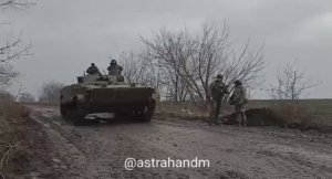 ⚡️Кадры работы БМП-3 и РСЗО «Град» ЧВК «Вагнер» в районе Бахмута.⚡️