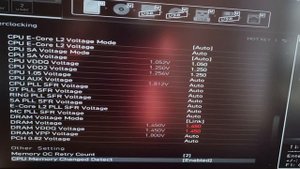 13700k + MSI Z790 Pro-A + 7200 ram kit BIOS Settings + Timings + Aida64 Results