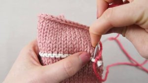 Customise your knitting project: Satin Stitch Over Cord