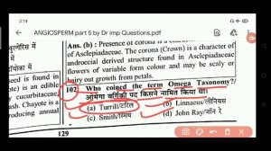 #Biology // ANGIOSPERM [10/05] most important questions for TGT PGT GIC  all state exam