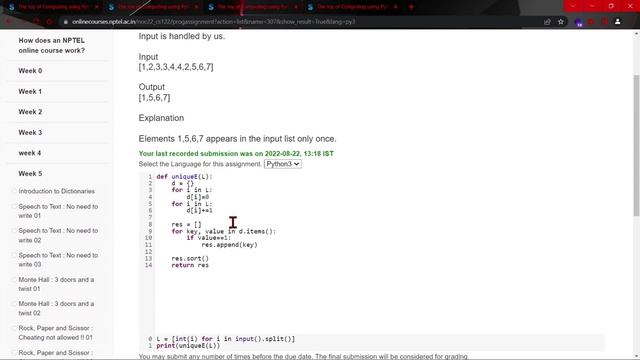 NPTEL The Joy of Computing using Python Week 5 All Programming Assignment Solution 2022 | IIT Ropa смотреть онлайн