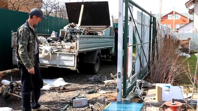 Установленный каркас автоматических откатных ворот смотреть онлайн