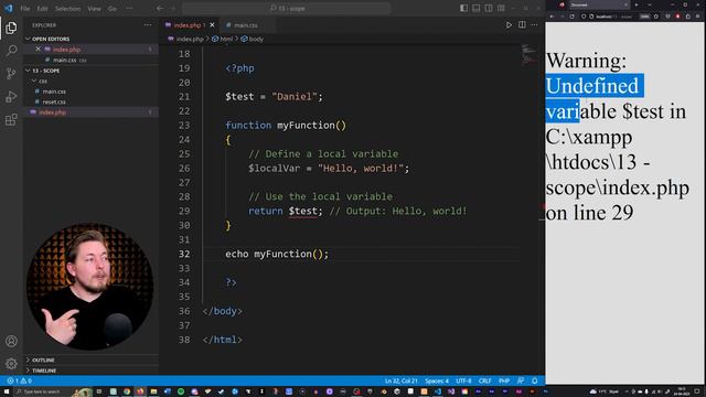 13 _ Scopes in PHP for Beginners _ 2023 _ Learn PHP Full Course for Beginners
