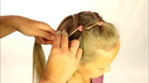 Прическа с резинками. Прически для девочек/ hair with rubber bands . hairstyles for girls