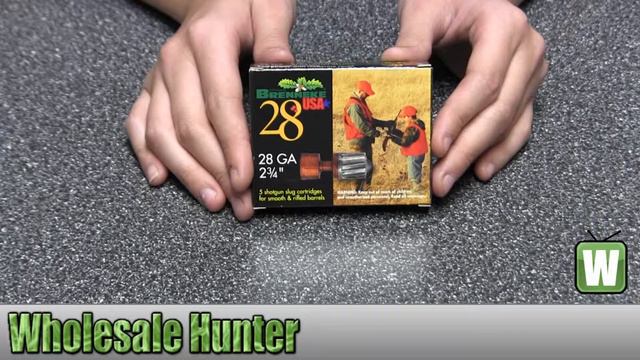 Brenneke 28 Gauge Magnum 2 ¾" 3/8 oz Per 5 SL-282BR-2801262 Unboxing смотреть онлайн