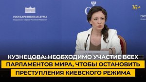 Кузнецова: необходимо участие всех парламентов мира, чтобы остановить преступления киевского режима