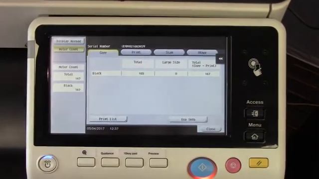 Konica Minolta bizhub C227, C287, C367 - how to get meter readings смотреть онлайн