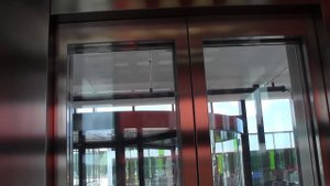 KONE MonoSpace MRL Traction scenic elevators @ Nordby Shoppingcenter, Nordby, Sweden.